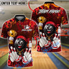 BlueJose Bowling And Pins Champion Funny Cartoon Trophy Customized Name, Team Name 3D Shirt (4 Colors)