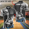 BlueJose Bowling And Pins Premium Wolf Strike Customized Name, Team Name 3D Shirt (6 Colors)