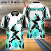 BlueJose Bowling And Pins Luxury Smoke Pattern Customized Name, Team Name 3D Shirt (6 Colors)