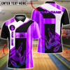 BlueJose Bowling And Pins Premium Line Customized Name, Team Name 3D Shirt (6 Colors)