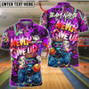 BlueJose Bowling And Pins Gorilla Graffiti King Customized Name, Team Name 3D Shirt (4 Colors)