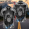 BlueJose Darts Cool Dartboard Character Flame Multicolor Options Personalized Name Shirt (6 Colors)