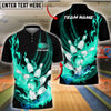 BlueJose Bowling And Pins Flame Customized Name 3D Shirt ( 6 Colors)