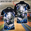 BlueJose Bowling And Pins Bloody Wolf Customized Name, Team Name 3D Shirt (4 Colors)
