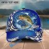 BlueJose Fishing Scale Pattern Ocean Wave Style Personalized Name Classic 3D Cap Personalized Cap (13 Breeds)
