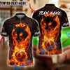 BlueJose Billiards Ball 8 Fire Wolf Personalized Name, Team Name Shirt (6 Colors)