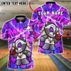 BlueJose Bowling & Pins Street Graffiti Teddy Bear Style Customized Name, Team Name 3D Shirt (4 Colors)