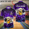 BlueJose Bowling And Pins Beer Mug Lightning Polka Dot Customized Name, Team Name 3D Shirt (6 Colors)