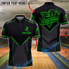 BlueJose Bowling And Pins Team Strike Black Performance Customized Name, Team Name 3D Shirt (4 Colors)