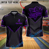 BlueJose Bowling And Pins Team Strike Black Performance Customized Name, Team Name 3D Shirt (4 Colors)