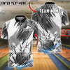 BlueJose Bowling And Pins Splash Grunge Customized Name, Team Name 3D Shirt (6 Colors)