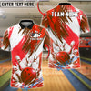 BlueJose Bowling And Pins Splash Grunge Customized Name, Team Name 3D Shirt (6 Colors)