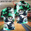 BlueJose Bowling & Pins Panda Street Style Cartoon Customized Name, Team Name 3D Shirt (4 Colors)