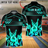 BlueJose Bowling And Pins Crown Gold Luxury Geometric Sport Style Customized Name, Team Name 3D Shirt (6 Colors)