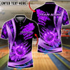 BlueJose Bowling And Pins Flaming Fireball Claw Strike Customized Name, Team Name 3D Shirt (4 Colors)