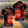 BlueJose Bowling And Pins Luxury Golden Strike Customized Name, Team Name 3D Shirt (6 Colors)
