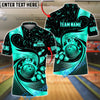 BlueJose Bowling And Pins Golden Retro Spinning Wave Customized Name, Team Name 3D Shirt (6 Colors)
