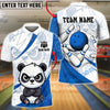 BlueJose Bowling & Pins Cute Panda Cartoon Design Customized Name, Team Name 3D Shirt (4 Colors)