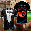 BlueJose Billiards King 8 Ball Crown Luxury Tuxedo Gentleman Customized Name, Team Name 3D Shirt (7 Colors)