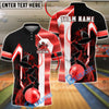 BlueJose Bowling And Pins Black Gold Pins And Ball Geometric Customized Name, Team Name 3D Shirt (6 Colors)