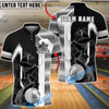 BlueJose Bowling And Pins Black Gold Pins And Ball Geometric Customized Name, Team Name 3D Shirt (6 Colors)