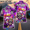 BlueJose Darts Graffiti Funny Never Give Up Dartboard Personalized Name, Team Name Shirt (4 Colors)