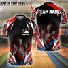 BlueJose Bowling And Pins Flame Thunder Pattern Customized Name, Team Name 3D Shirt (4 Colors)
