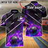 BlueJose Bowling & Pins Flame Strike Shirt Fiery Ball & Pins Design Customized Name, Team Name 3D Shirt (4 Colors)