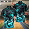 BlueJose Bowling & Pins Cerberus Fire Fierce Wolf Strike Ball Design Customized Name, Team Name 3D Shirt (4 Colors)