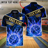 BlueJose Bowling & Pins Molten Lava Magma Design Customized Name, Team Name 3D Shirt (4 Colors)