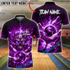 BlueJose Bowling And Pins Electric Skull Lightning Butterfly Fantasy Glow Customized Name, Team Name 3D Shirt (4 Colors)