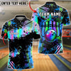 BlueJose Bowling And Pins Rainbow Splash Paint Strike Artistic Design Customized Name, Team Name 3D Shirt (4 Colors)