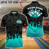 BlueJose Bowling And Pins Flaming Ball Strike Explosion Pins Graphic Customized Name, Team Name 3D Shirt (4 Colors)