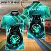BlueJose Bowling And Pins Neon Panther Strike Electric Glow Ball Design Customized Name, Team Name 3D Shirt (4 Colors)