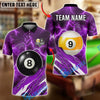 BlueJose Billiards Ball 8&9 Lightning Pool Electric Storm Graphic Customized Name, Team Name 3D Shirt (6 Colors)