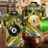 BlueJose Billiards Ball 8&9 Lightning Pool Electric Storm Graphic Customized Name, Team Name 3D Shirt (6 Colors)