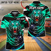 BlueJose Bowling And Pins Fierce Tiger Strike Ball Power Claw Graphic Customized Name, Team Name 3D Shirt (6 Colors)