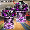 BlueJose Bowling And Pins Neon Skull Electric Energy Bowling Ball Dark Graphic Customized Name, Team Name 3D Shirt (4 Colors)