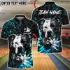 BlueJose Bowling & Pins Pitbull Strike Power Splash Customized Name, Team Name 3D Shirt (4 Colors)