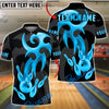 BlueJose Bowling & Pins Golden Crown Strike Emblem Customized Name, Team Name 3D Shirt (6 Colors)