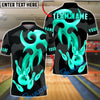 BlueJose Bowling & Pins Golden Crown Strike Emblem Customized Name, Team Name 3D Shirt (6 Colors)
