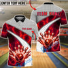 BlueJose Bowling & Pins Lightning Ball Strike Graphic Customized Name, Team Name 3D Shirt (4 Colors)