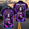 BlueJose Darts Dark Demon Fire Heart Gothic Multicolor Options Personalized Name Shirt (4 Colors)