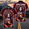 BlueJose Darts Dark Demon Fire Heart Gothic Multicolor Options Personalized Name Shirt (4 Colors)