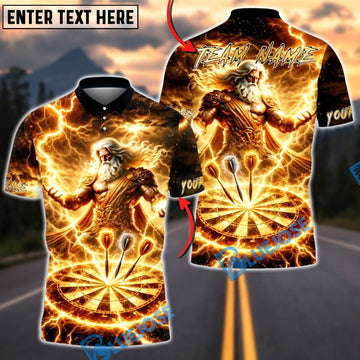 BlueJose Darts Thunder God Lightning Power Multicolor Options Personalized Name Shirt (6 Colors)
