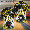 BlueJose Bowling & Pins Funny Pin Characters Urban Graffiti Style Customized Name, Team Name 3D Shirt (6 Colors)
