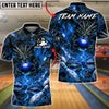 BlueJose Bowling & Pins Fire Dragon Lava Hell Customized Name, Team Name 3D Shirt (4 Colors)