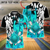 BlueJose Bowling & Pins Flame Splash Power Strike Customized Name, Team Name 3D Shirt (4 Colors)