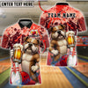 BlueJose Bowling And Pins Funny Bulldog Cool Drinking Beer Design Customized Name, Team Name 3D Shirt (4 Colors)