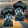 BlueJose Bowling And Pins Horror Strike Scary Pins Angry Ball Design Customized Name, Team Name 3D Shirt (4 Colors)